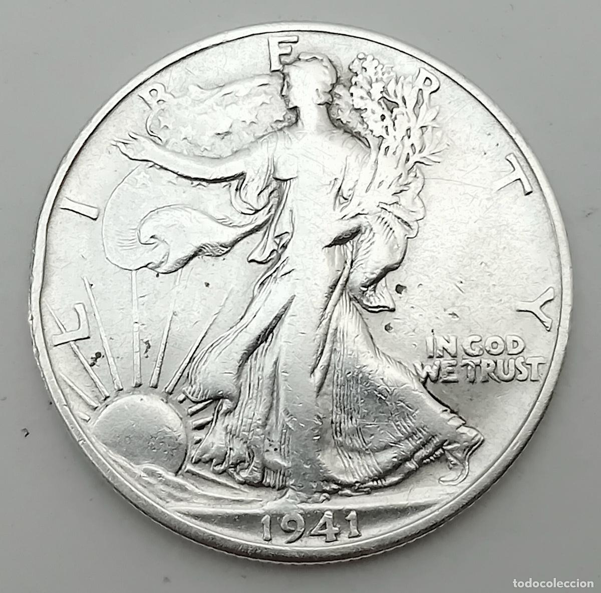 Alte M&uuml;nzen aus Amerika: MONEDA DE MEDIO DOLAR PLATA LIBERTY 1941. VER FOTOS Y DESCRIPCION