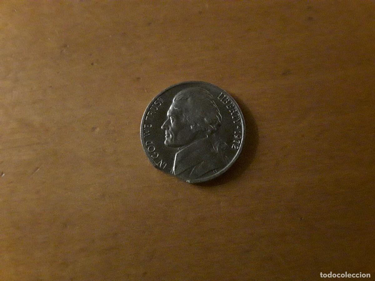 Alte M&uuml;nzen aus Amerika: ESTADOS UNIDOS - 5 CENTAVOS JEFFERSON CON ERROR COSPEL RECORTADO. A&Ntilde;O 1972.