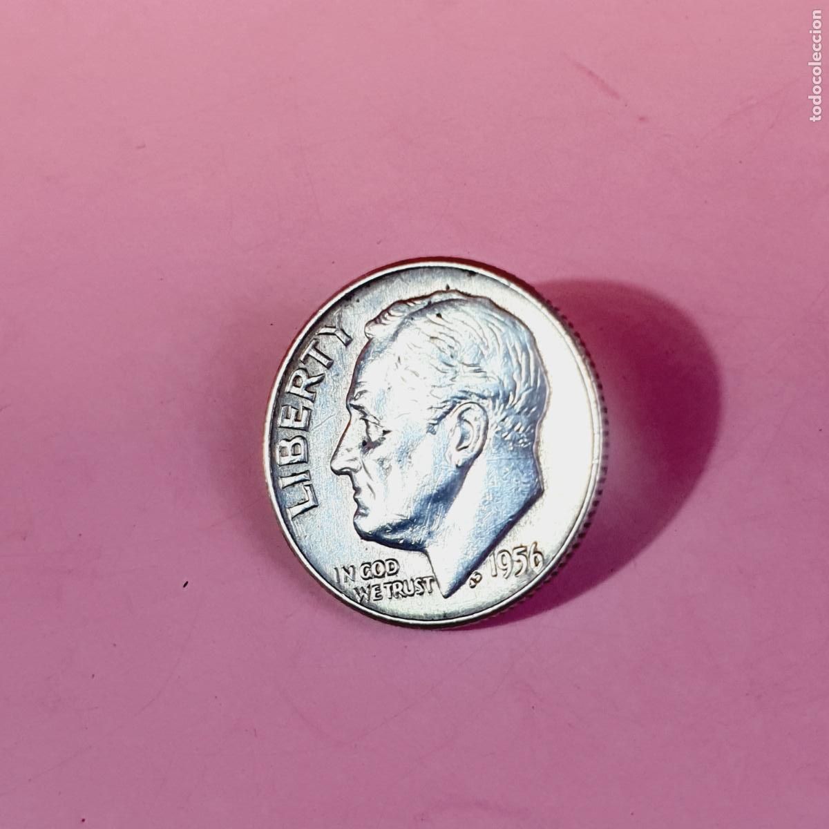 Monedas antiguas de Am&eacute;rica: MONEDA-U.S.A.-ONE DIME.(10 CENTAVOS)-1956-FRANKLIN D. ROOSEVELT-90% PLATA-BUEN ESTADO-VER FO