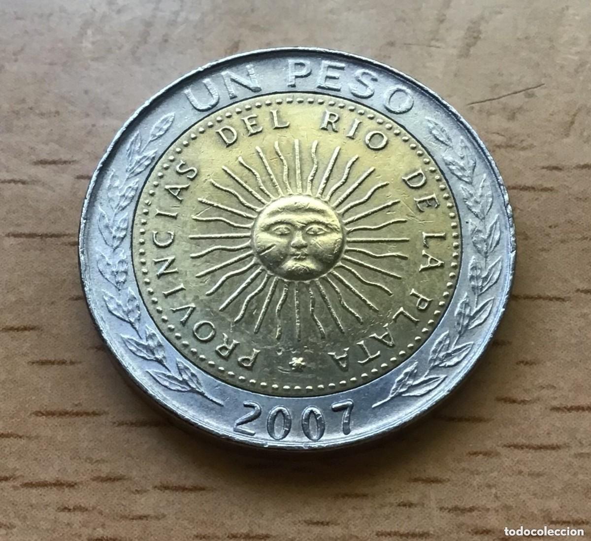 Monedas antiguas de Am&eacute;rica: 1 peso de Argentina. A&ntilde;o 2007
