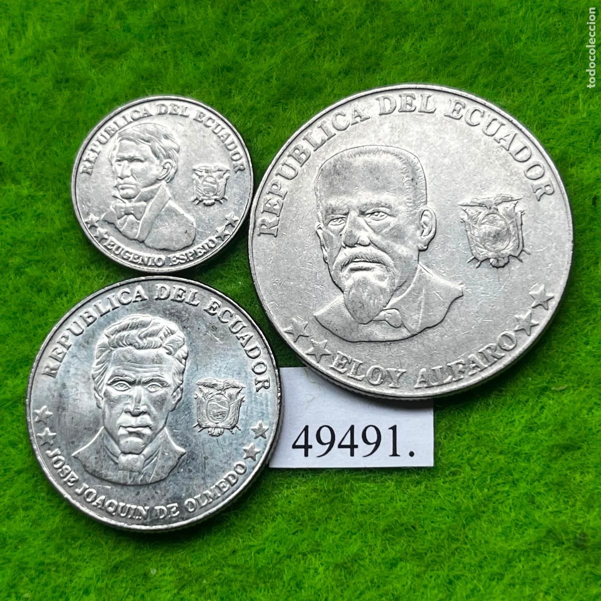 Monedas antiguas de Am&eacute;rica: Ecuador lote 3 monedas, 10, 25 y 50 centavos 2000, 49491
