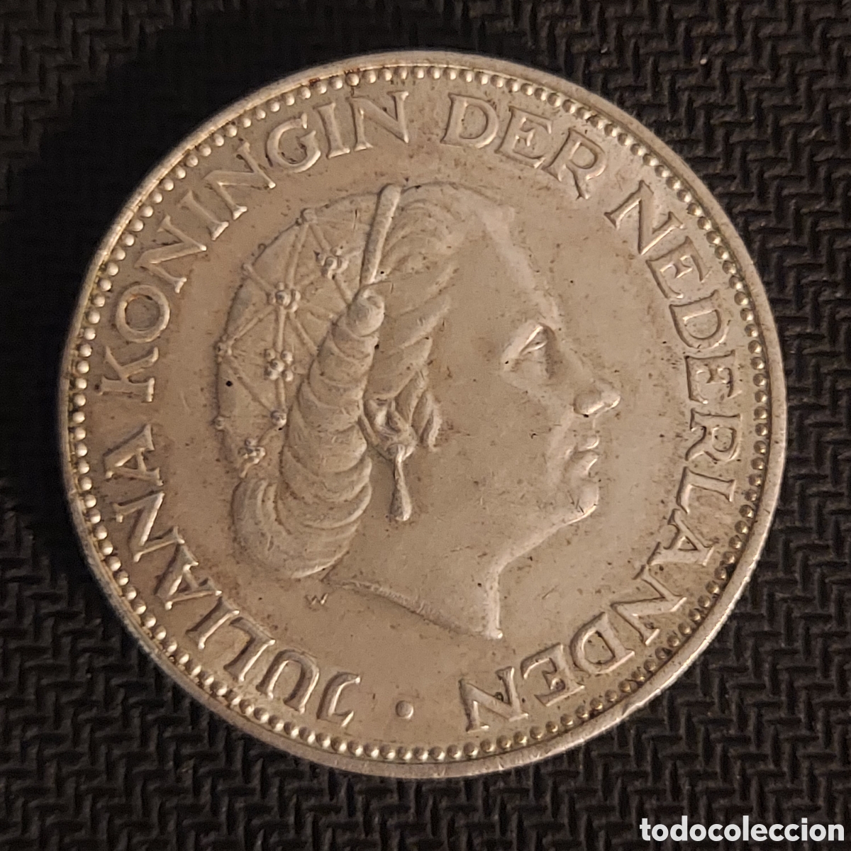 Monedas antiguas de Am&eacute;rica: 2&frac12; Florines de los Pa&iacute;ses Bajos de 1962, conocida tradicionalmente en neerland&eacute;s como un &rdquo;Rijksdaald