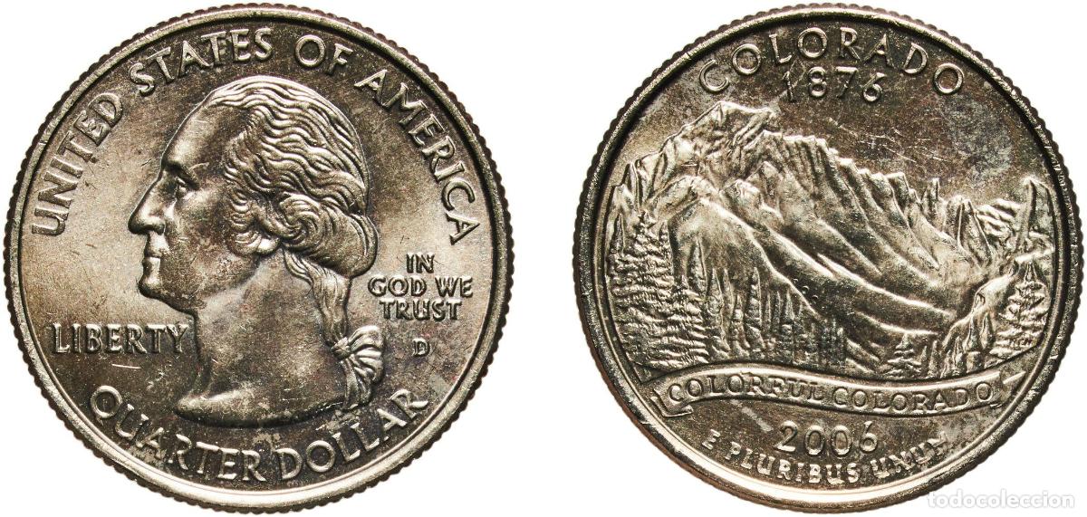 Monedas antiguas de Am&eacute;rica: United States Federal republic 2006 D &frac14; Dollar &rdquo;Washington Quarter&rdquo; (Colorado) Copper-nickel clad c