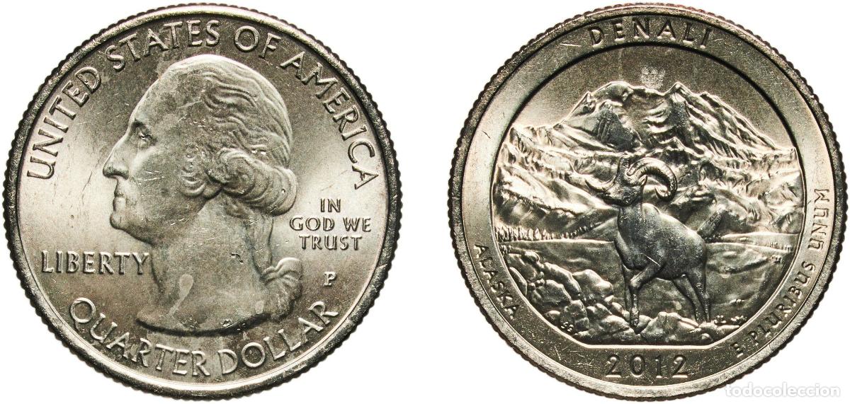 Monedas antiguas de Am&eacute;rica: United States Federal republic 2012 &frac14; Dollar &rdquo;Washington Quarter&rdquo; (Denali National Park and Preserv