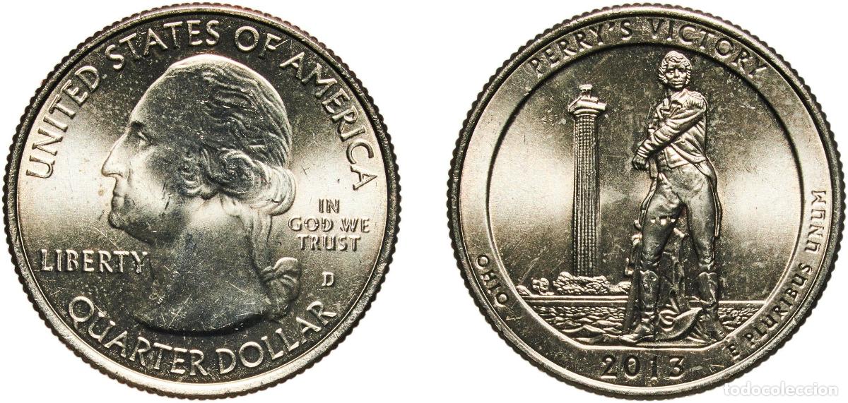 Monedas antiguas de Am&eacute;rica: United States Federal republic 2013 D &frac14; Dollar &rdquo;Washington Quarter&rdquo; (Perry's Victory, Ohio) Copper-