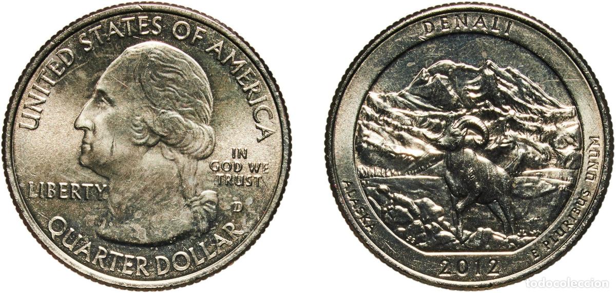 Monedas antiguas de Am&eacute;rica: United States Federal republic 2012 &frac14; Dollar &rdquo;Washington Quarter&rdquo; (Denali National Park and Preserv