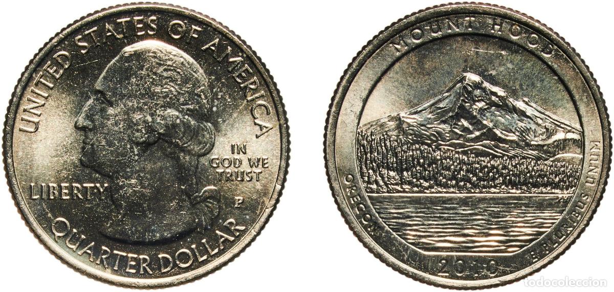 Monedas antiguas de Am&eacute;rica: United States Federal republic 2010 P &frac14; Dollar &rdquo;Washington Quarter&rdquo; (Mount Hood, Oregon) Copper-nic