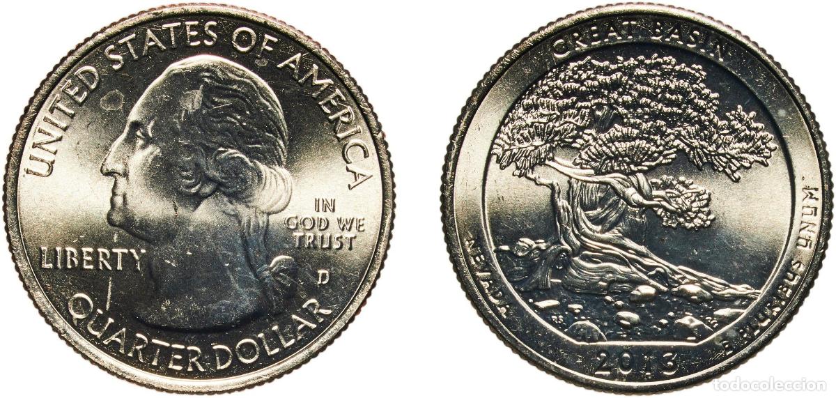 Monedas antiguas de Am&eacute;rica: United States Federal republic 2013 D &frac14; Dollar &rdquo;Washington Quarter&rdquo; (Great Basin National Park, Nev