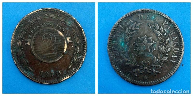 Monedas antiguas de Am&eacute;rica: MONEDA. PARAGUAY. 2 CENT&Eacute;SIMAS. 1870. VER FOTOS