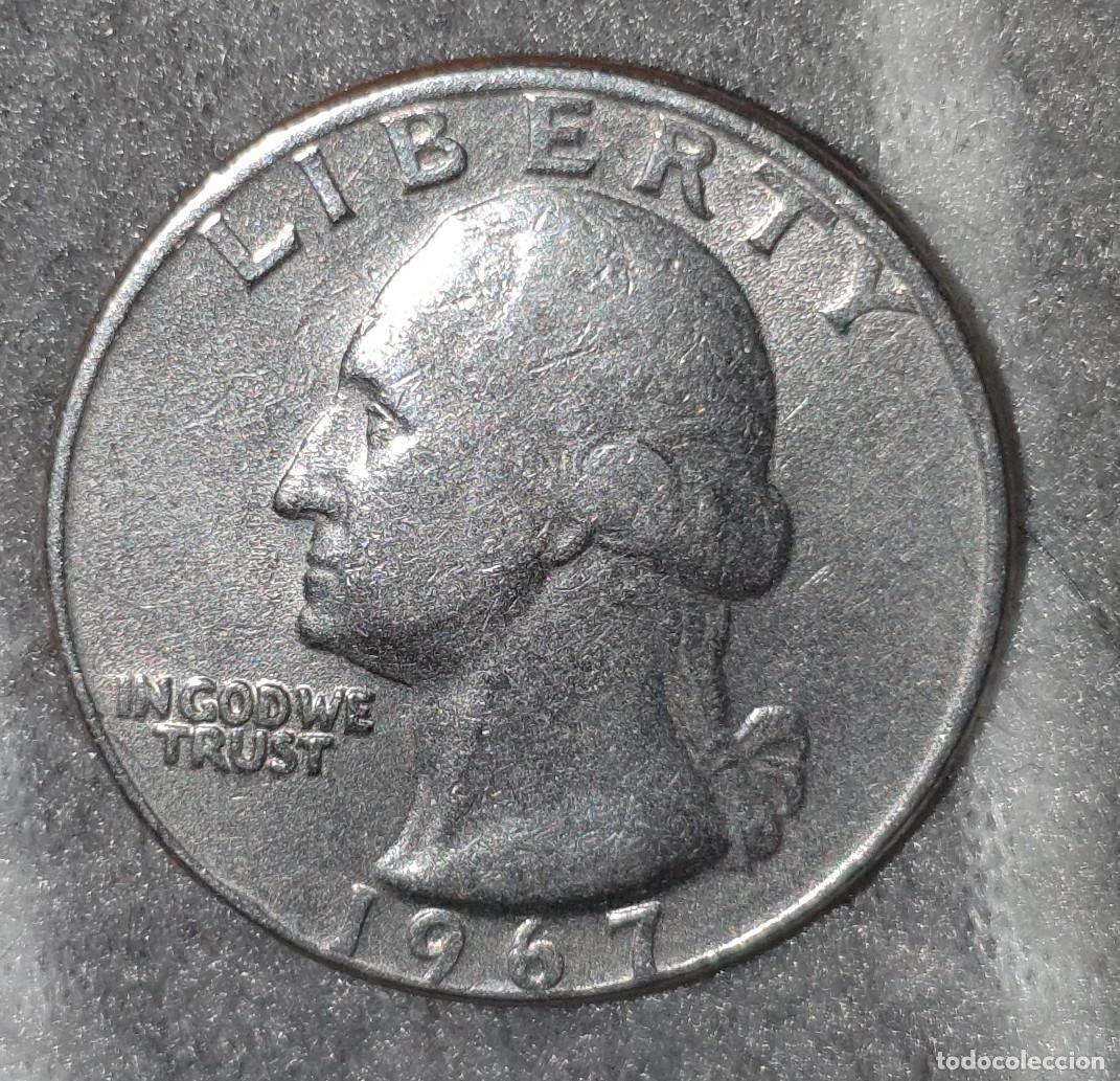Monedas antiguas de Am&eacute;rica: USA Quarter Dollar 1967 &ndash; Washington &ndash; 25 Cents Estados Unidos
