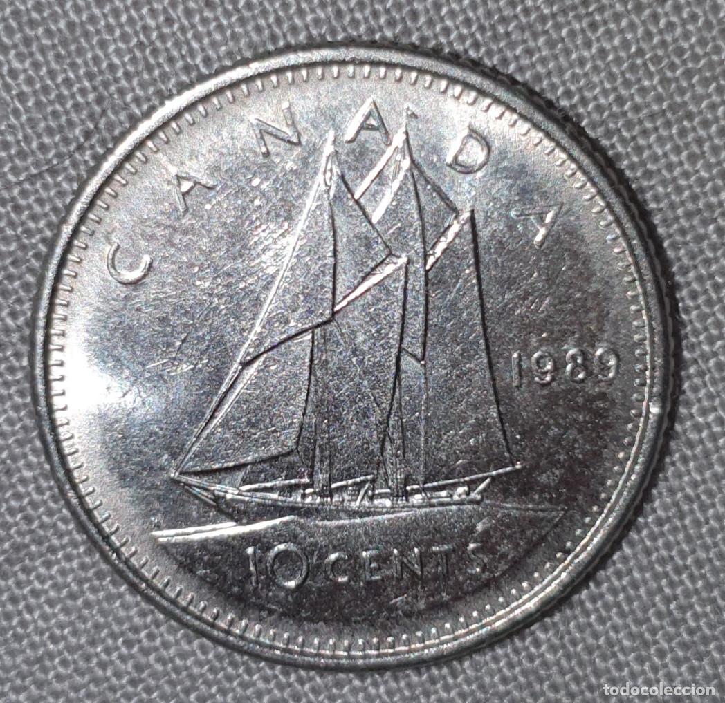 Monedas antiguas de Am&eacute;rica: Canad&aacute; 10 Cents 1989 &ndash; Bluenose &ndash; Elizabeth II