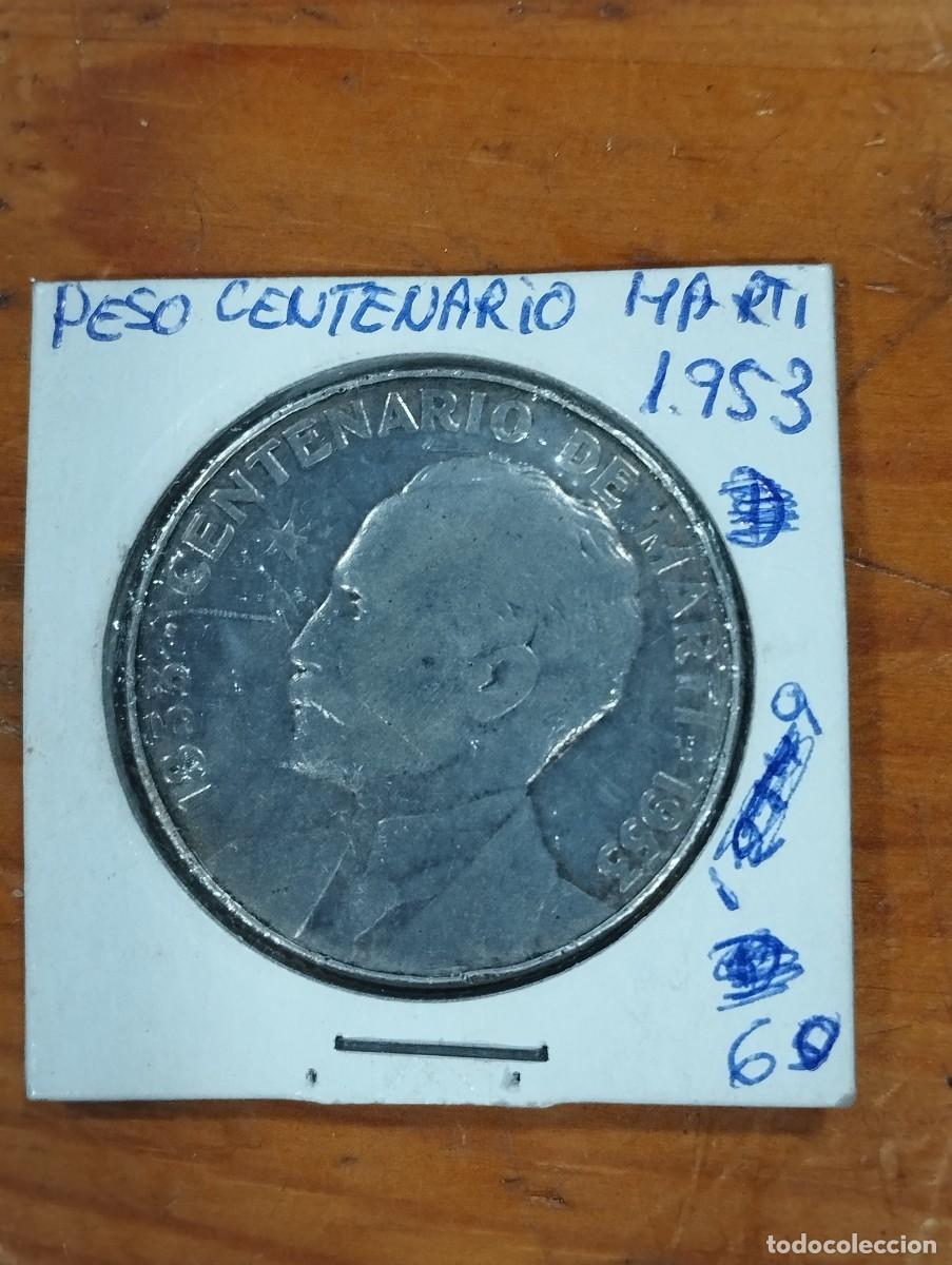 Monedas antiguas de Am&eacute;rica: MONEDA PLATA PESO CENTENARIO MARTI 1953 (DE CUBA).