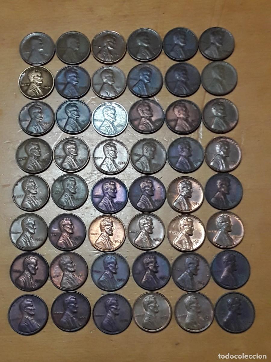 Monnaies anciennes d'Am&eacute;rique: ESTADOS UNIDOS - LOTE 48 MONEDAS DIFERENTES 1 CENT ENTRE 1911 Y 1972.