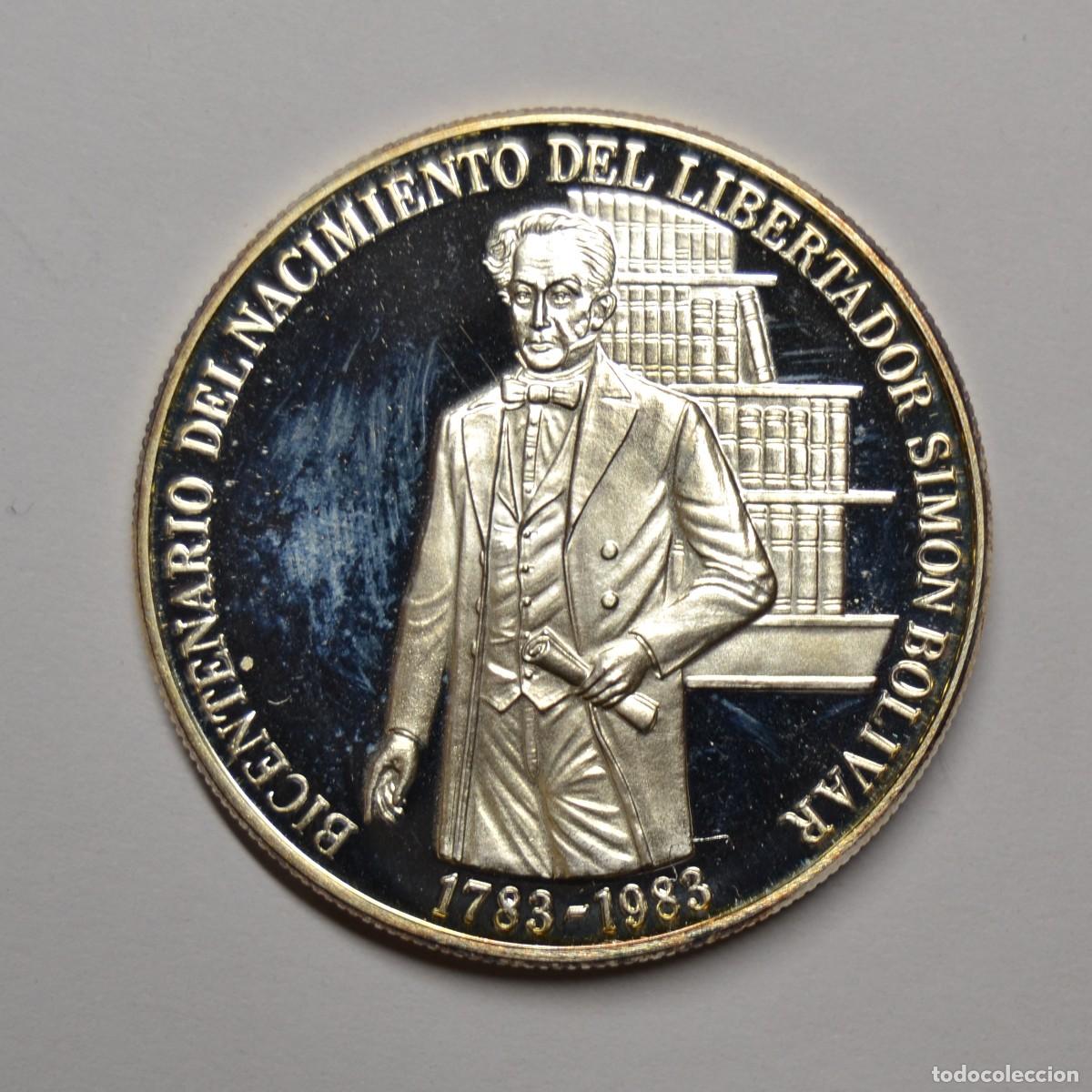 Monedas antiguas de Am&eacute;rica: VENEZUELA - 100 BOLIVARES 1983 PLATA - BICENTENARIO NACIMIENTO SIMON BOLIVAR - LOTE 5748