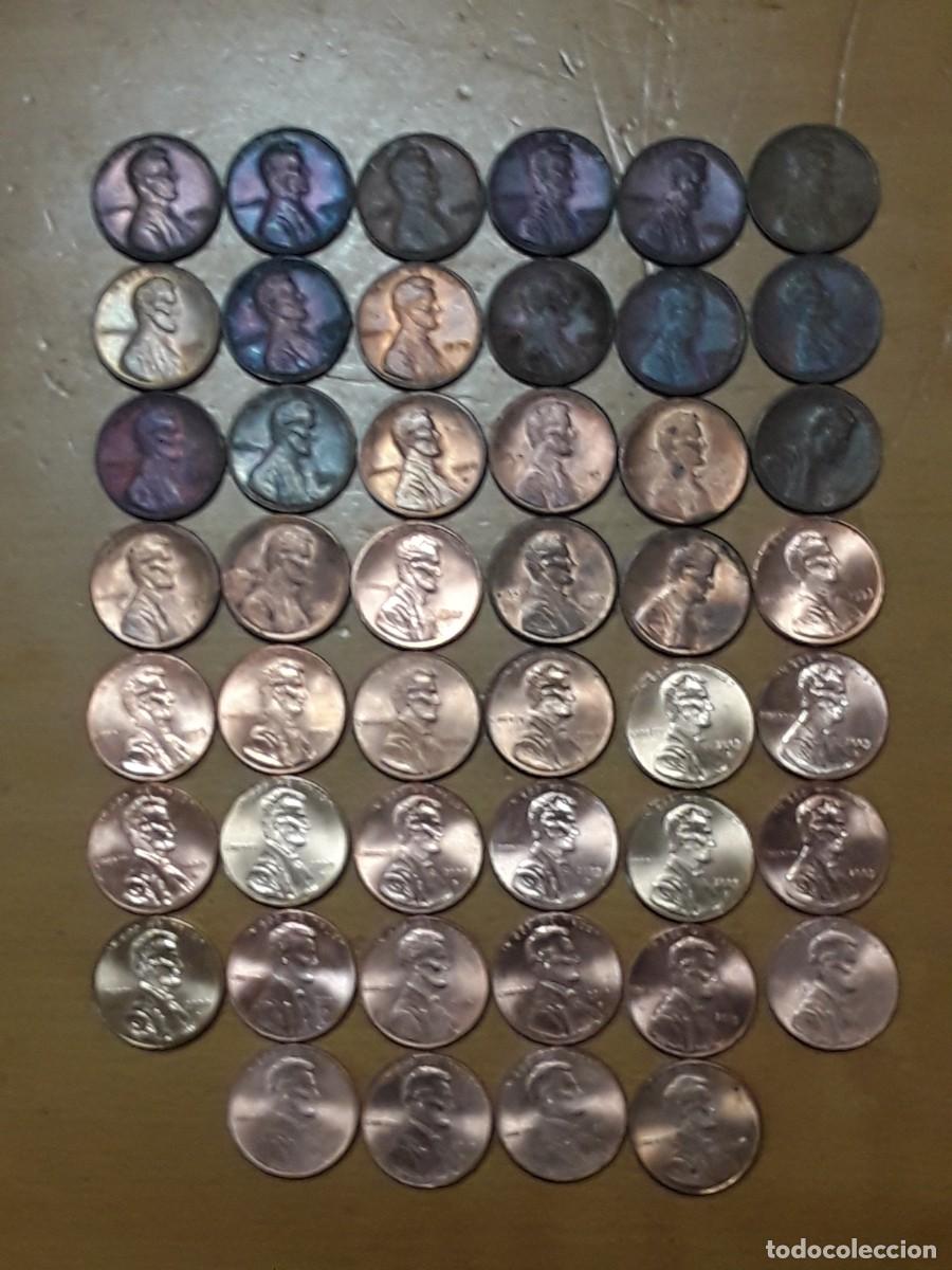 Old Coins of America: ESTADOS UNIDOS - LOTE 46 MONEDAS DIFERENTES 1 CENT ENTRE A&Ntilde;OS 1972 Y 2019.