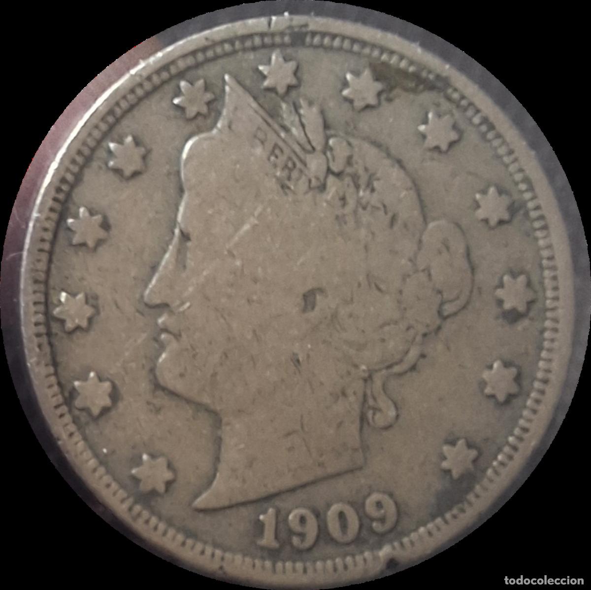 Old Coins of America: Estados Unidos. 5 centavos 1909