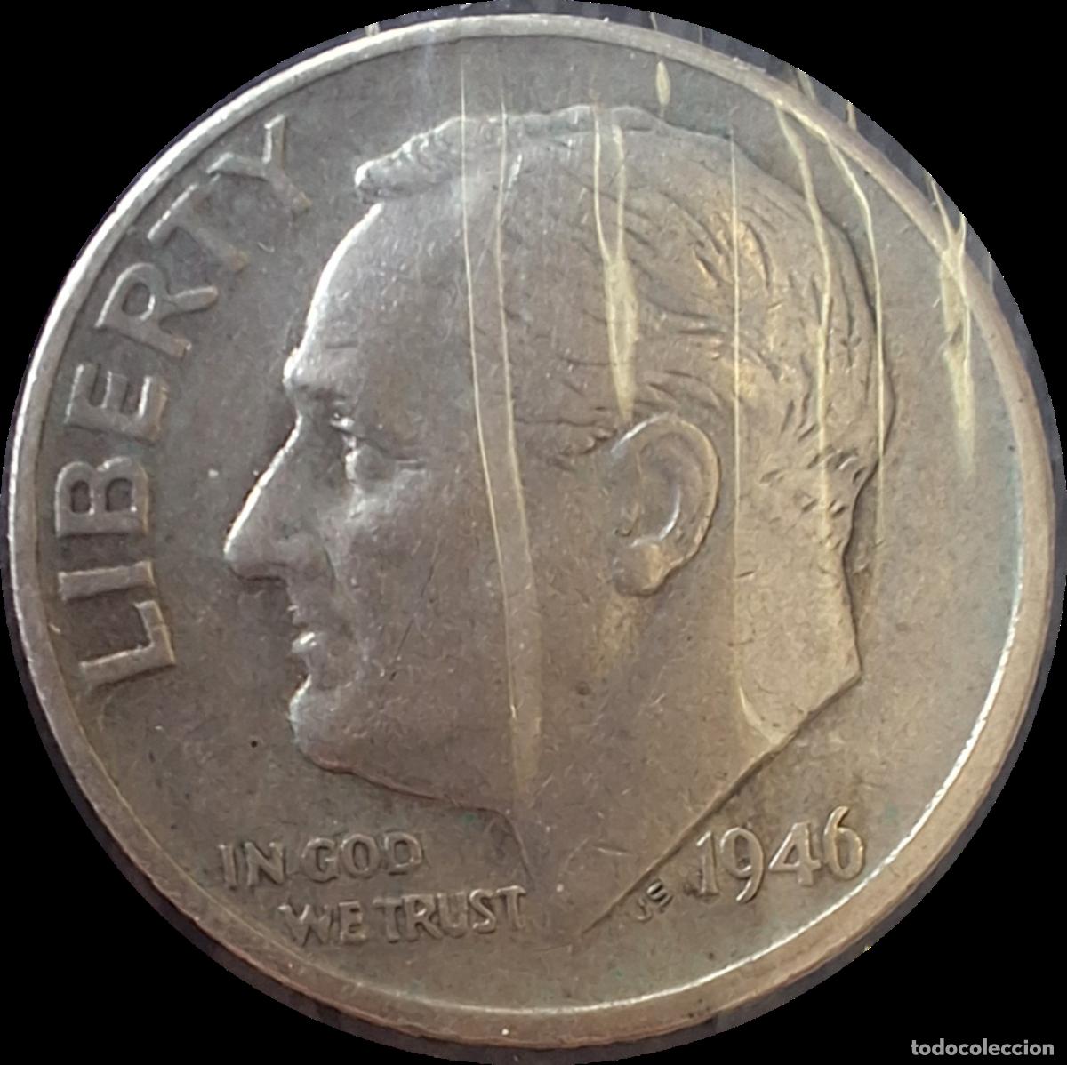 Old Coins of America: PLATA. Estados Unidos. 1 dime 1946