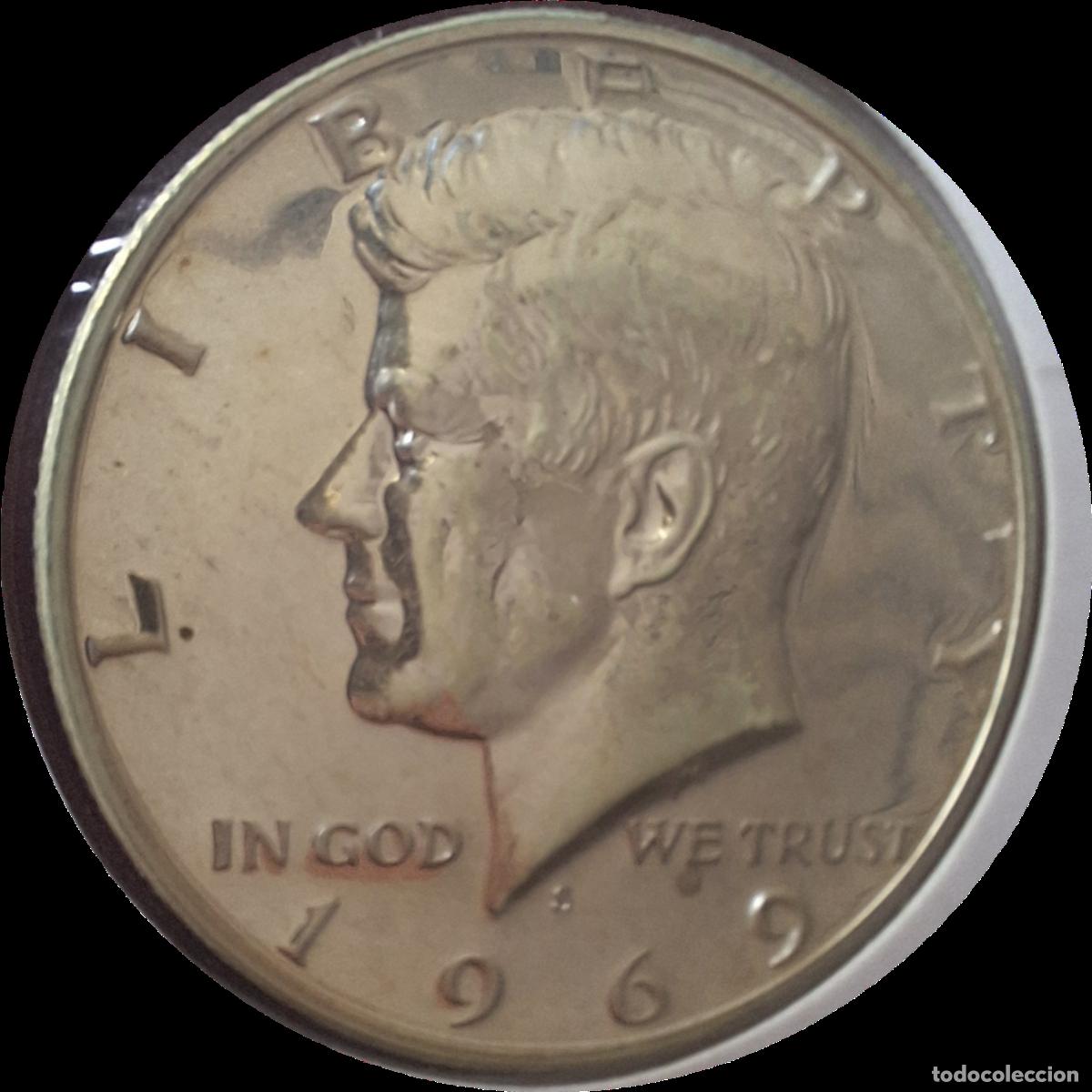Old Coins of America: PLATA. Estados Unidos. 1/2 d&oacute;lar 1969 S. Kennedy