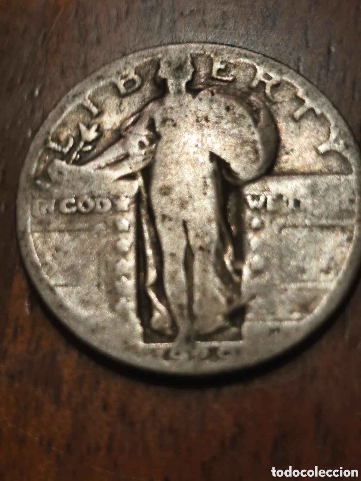 Monedas antiguas de Am&eacute;rica: Cuarto dolar de usa plata ver im&aacute;genes ,sin limpiar