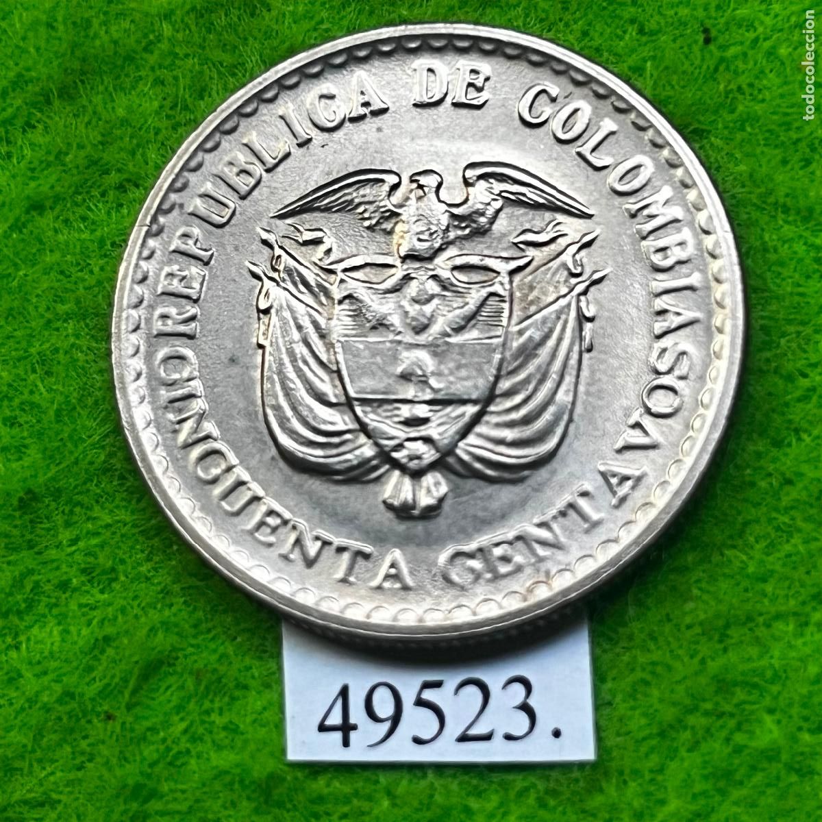 Monedas antiguas de Am&eacute;rica: Colombia 50 c&eacute;ntimos 1965 - Foto 2