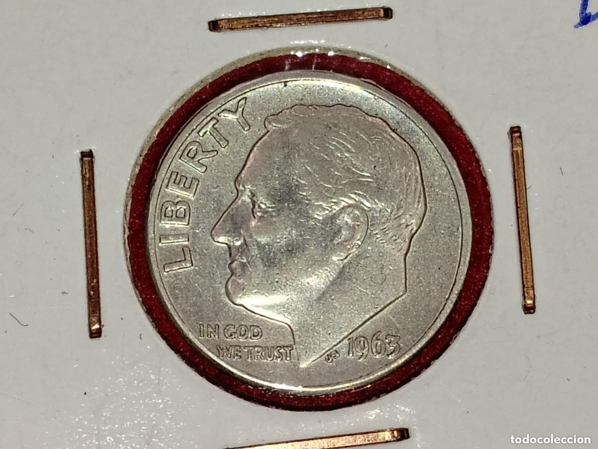 Monnaies anciennes d'Am&eacute;rique: MONEDA 1 DIME USA ESTADOS UNIDOS PLATA 1963 - D - MBC -PLATA
