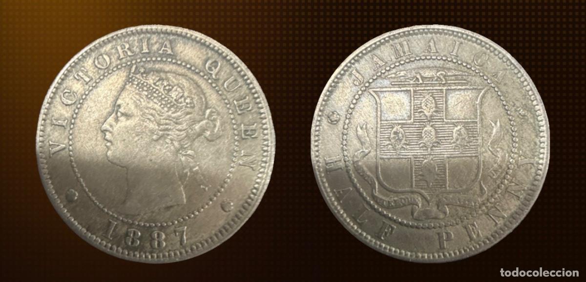 Old Coins of America: Jamaica &frac12; penique &middot; 1887