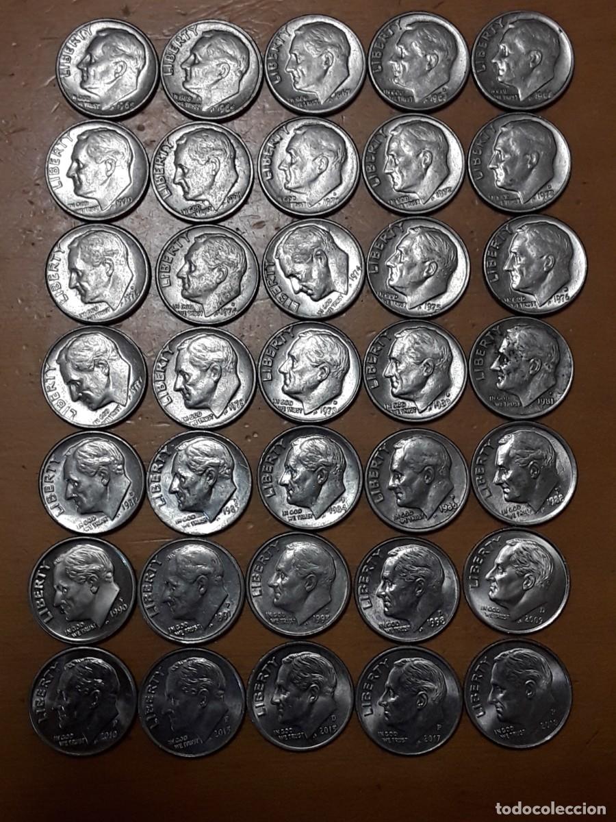Alte M&uuml;nzen aus Amerika: ESTADOS UNIDOS - LOTE 35 MONEDAS 1 CENT DIFERENTES ENTRE A&Ntilde;OS 1965 Y 2018.