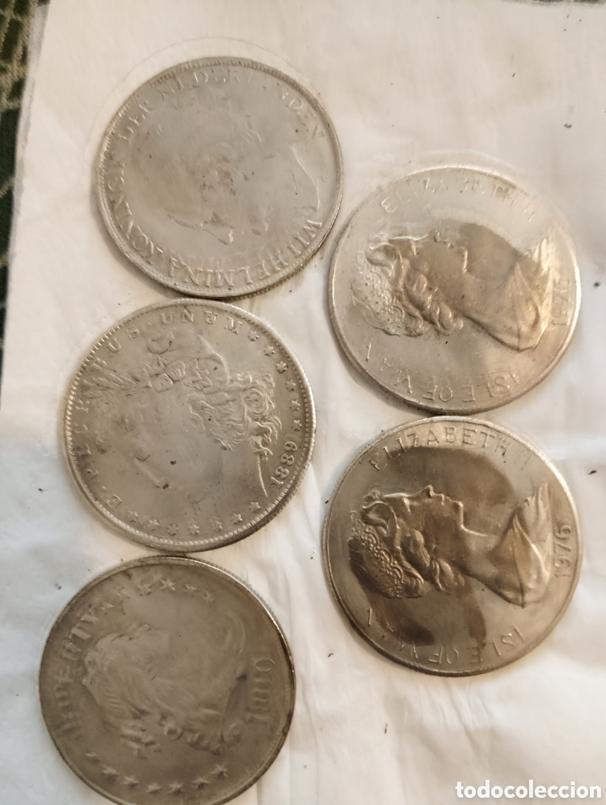 Alte M&uuml;nzen aus Amerika: 5 monedas falsas de Am&eacute;rica y holanda