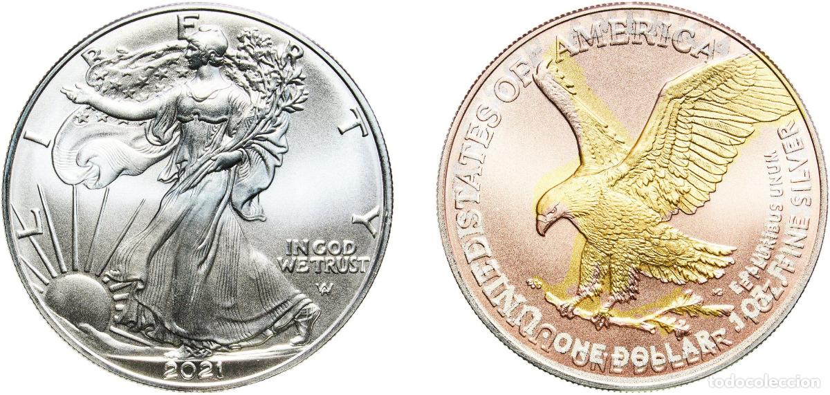 Monedas antiguas de Am&eacute;rica: United States Federal republic 2021 W 1 Dollar &rdquo;American Silver Eagle&rdquo; New Reverse (Bullion Coin) S