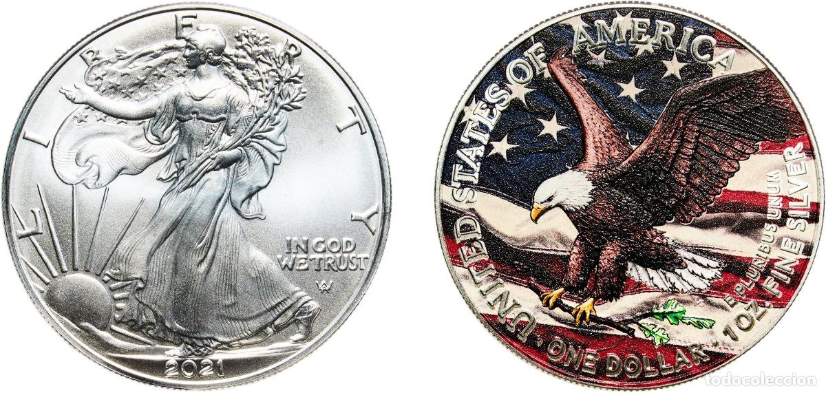 Monedas antiguas de Am&eacute;rica: United States Federal republic 2021 W 1 Dollar &rdquo;American Silver Eagle&rdquo; New Reverse (Bullion Coin) S
