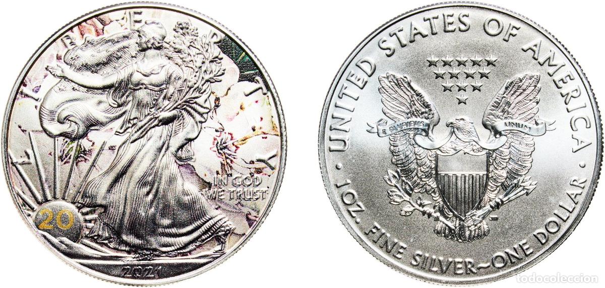 Monedas antiguas de Am&eacute;rica: United States Federal republic 2021 1 Dollar &rdquo;American Silver Eagle&rdquo; (Bullion Coin) Silver (.999) S