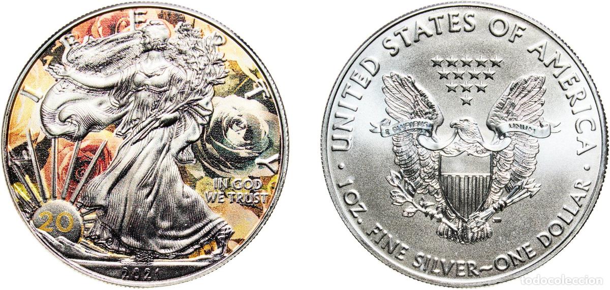 Monedas antiguas de Am&eacute;rica: United States Federal republic 2021 1 Dollar &rdquo;American Silver Eagle&rdquo; (Bullion Coin) Silver (.999) S