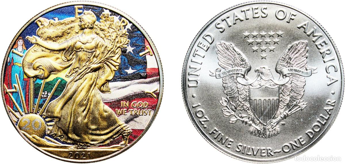Monedas antiguas de Am&eacute;rica: United States Federal republic 2021 1 Dollar &rdquo;American Silver Eagle&rdquo; (Bullion Coin) Silver (.999) S