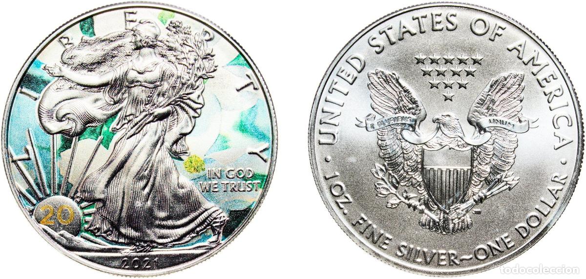Monedas antiguas de Am&eacute;rica: United States Federal republic 2021 1 Dollar &rdquo;American Silver Eagle&rdquo; (Bullion Coin) Silver (.999) S