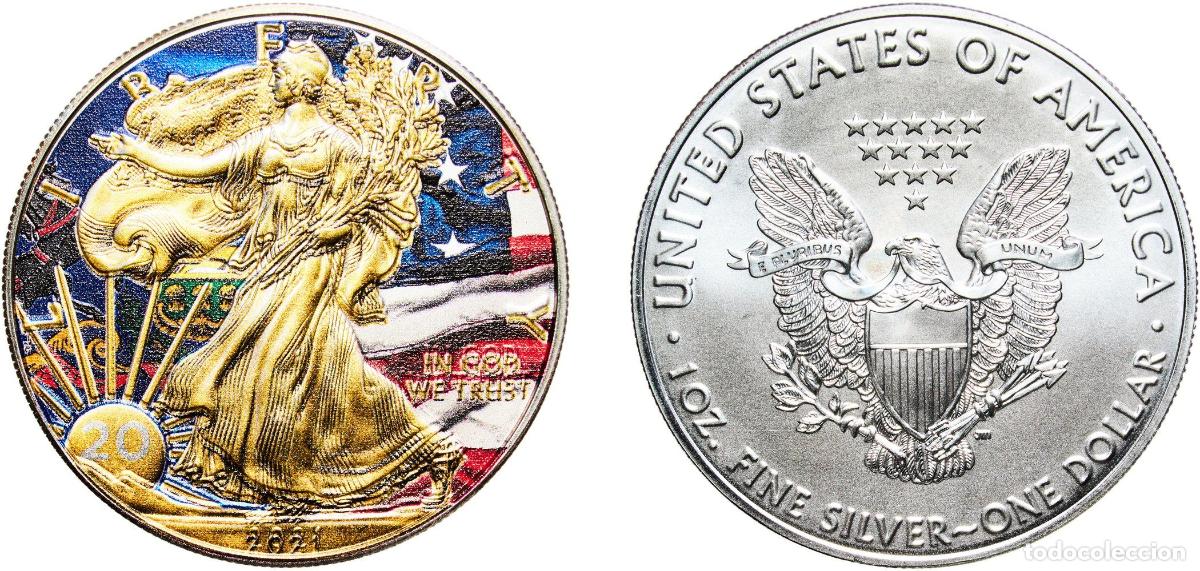 Monedas antiguas de Am&eacute;rica: United States Federal republic 2021 1 Dollar &rdquo;American Silver Eagle&rdquo; (Bullion Coin) Silver (.999) S