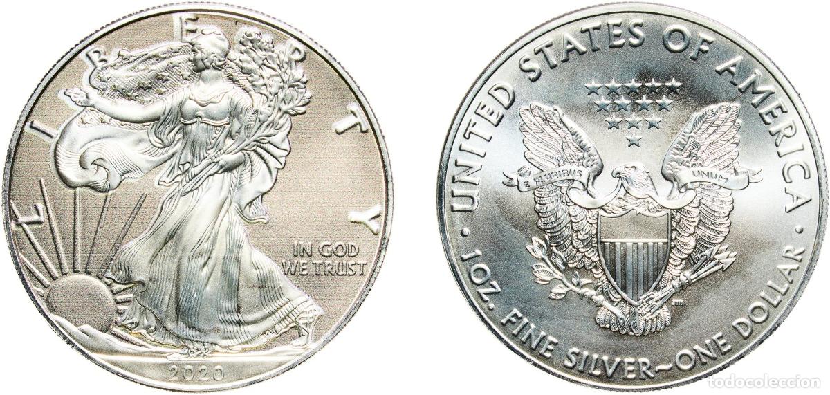 Monedas antiguas de Am&eacute;rica: United States Federal republic 2020 1 Dollar &rdquo;American Silver Eagle&rdquo; (Bullion Coin) Silver (.999) P