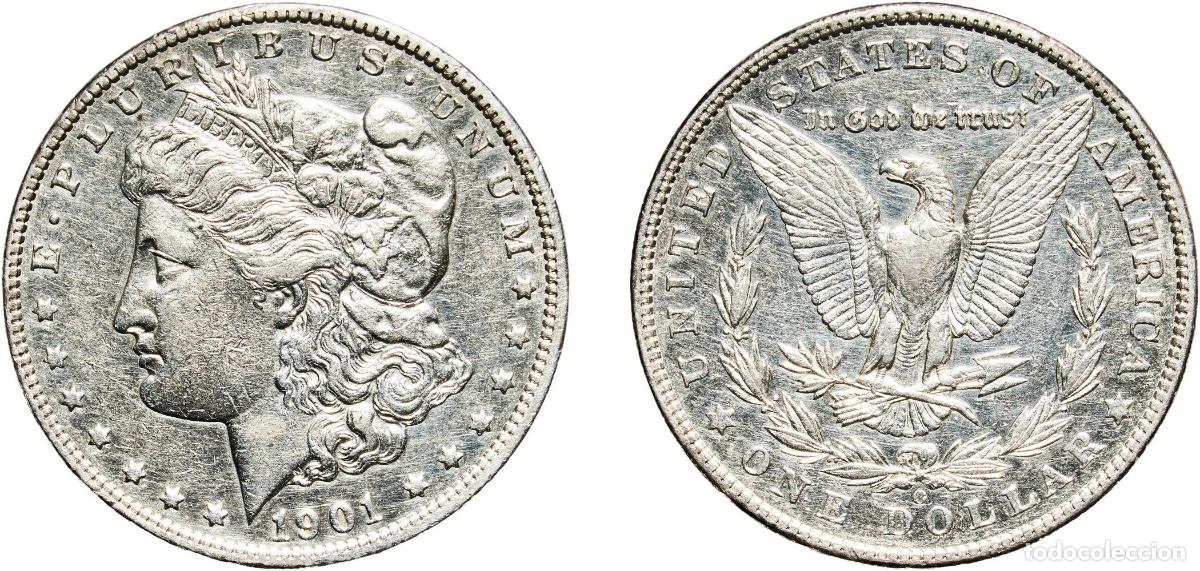 Monedas antiguas de Am&eacute;rica: United States Federal republic 1901 O 1 Dollar &rdquo;Morgan Dollar&rdquo; Silver (.900) (.100 copper) New Orle