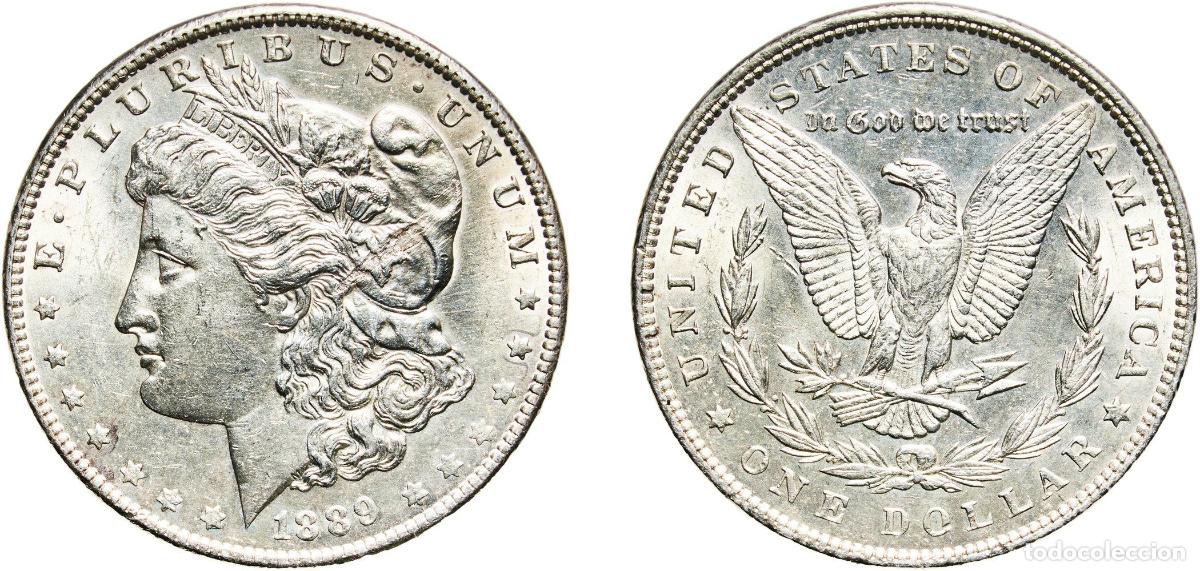 Monedas antiguas de Am&eacute;rica: United States Federal republic 1889 1 Dollar &rdquo;Morgan Dollar&rdquo; Silver (.900) (.100 copper) Philadelph