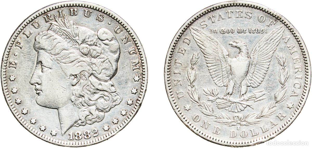 Monedas antiguas de Am&eacute;rica: United States Federal republic 1882 S 1 Dollar &rdquo;Morgan Dollar&rdquo; Silver (.900) (.100 copper) San Fran