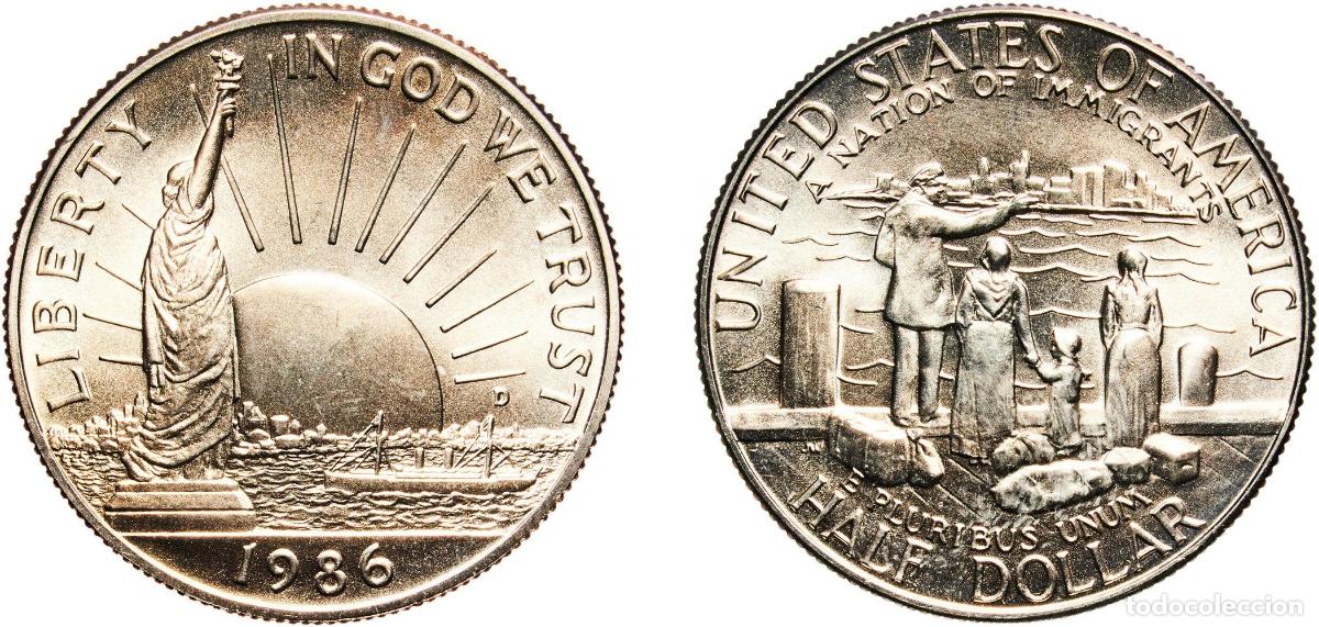 Monedas antiguas de Am&eacute;rica: United States Federal republic 1986 D &frac12; Dollar (Statue of Liberty) Copper-nickel clad copper Denver