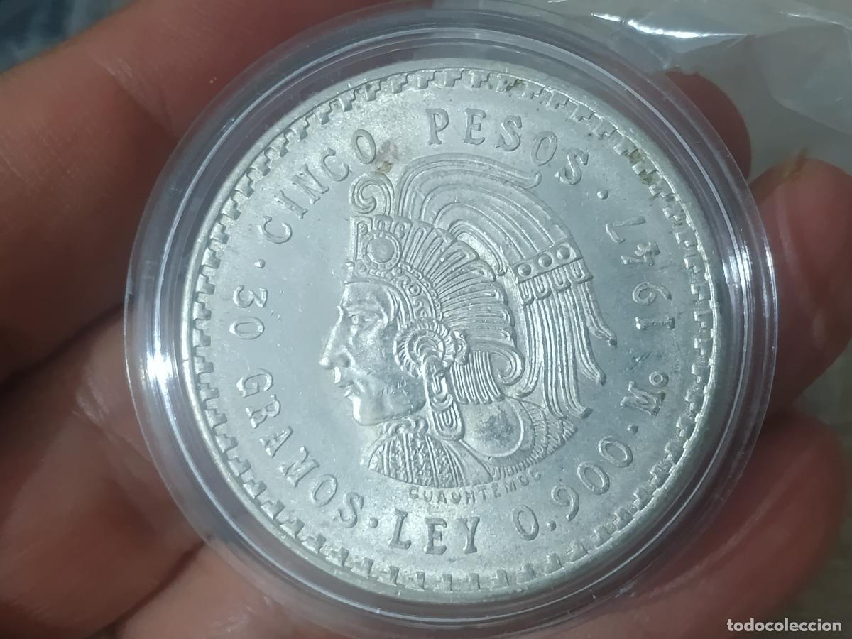 Monedas antiguas de Am&eacute;rica: 5 PESOS DE PLATA MEXICO 1947 CUAHETEMOC, SC