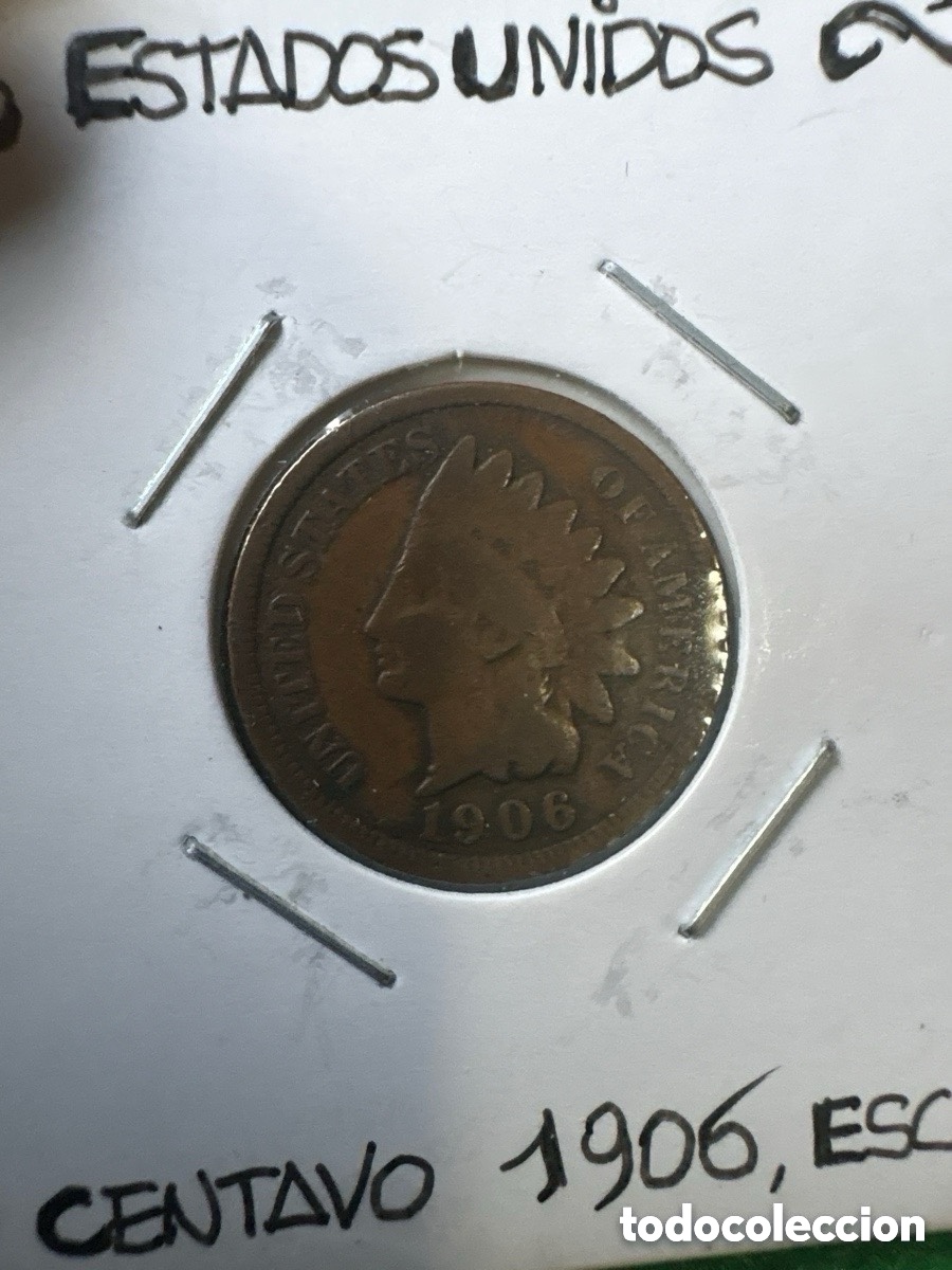 Monedas antiguas de Am&eacute;rica: Moneda 1 centavo 1906, EEUU (A6) - Foto 1