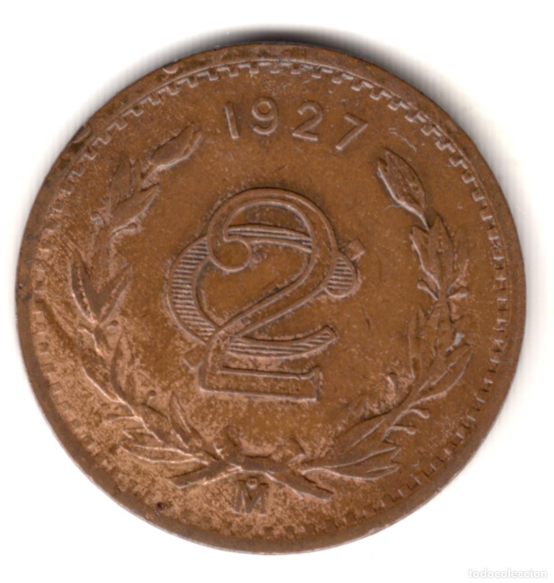 Monedas antiguas de Am&eacute;rica: MEXICO 2 centavos bronce 1927 - Foto 1