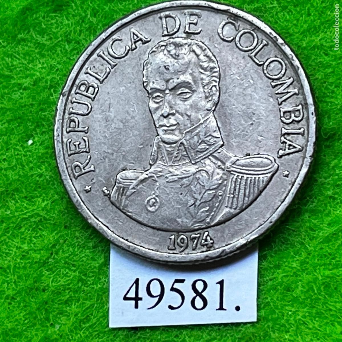 Monedas antiguas de Am&eacute;rica: Colombia 1 peso 1974