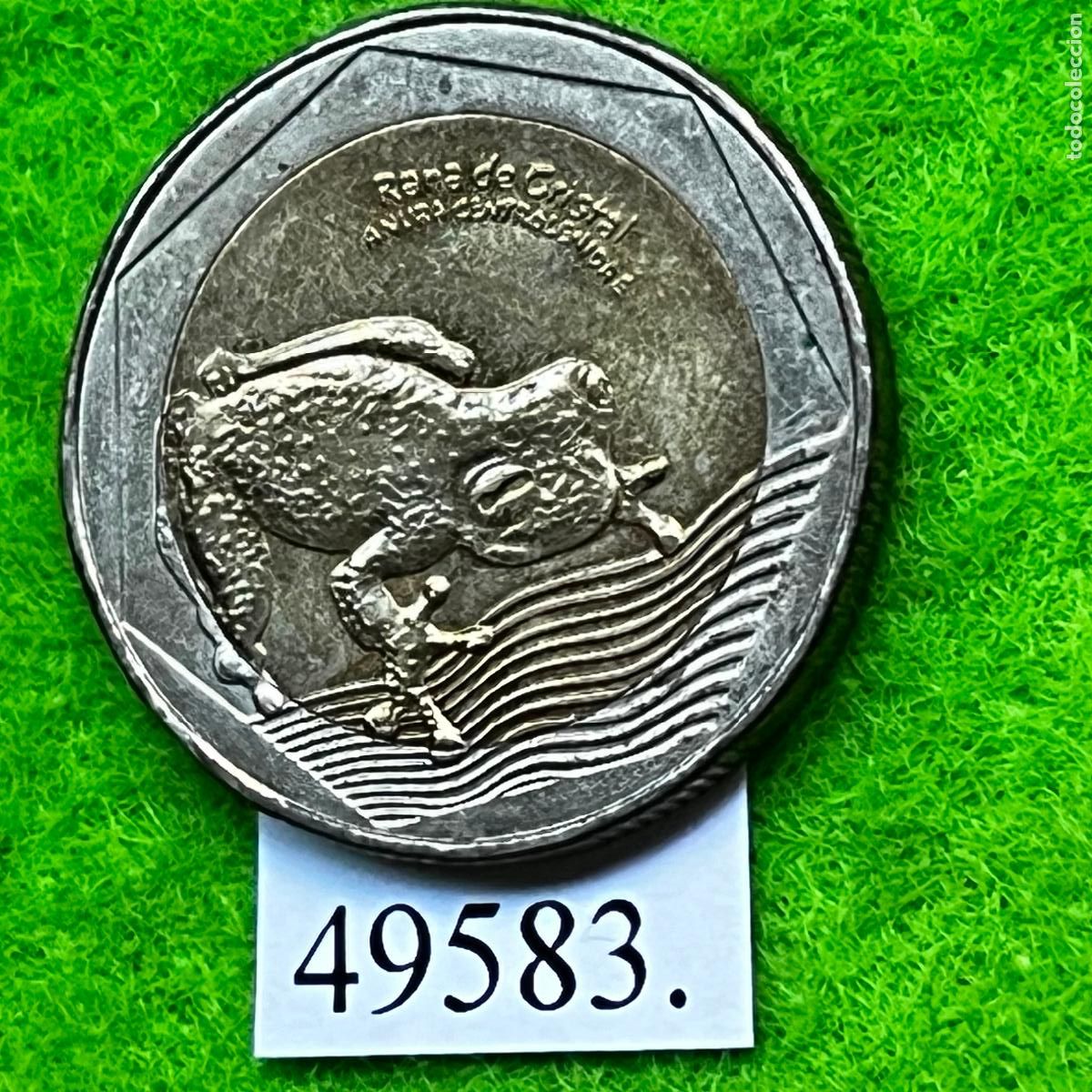Monedas antiguas de Am&eacute;rica: Colombia 500 pesos 2017, rana de cristal, bimet&aacute;lica