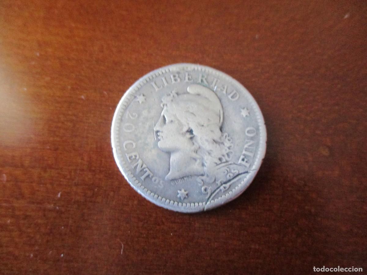 Monedas antiguas de Am&eacute;rica: Argentina - 20 centavos 1883 Silver - Foto 1
