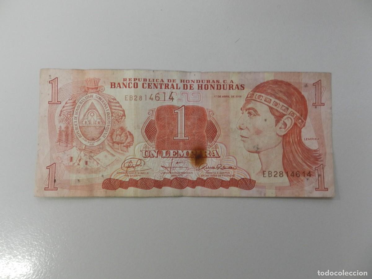 Monedas antiguas de Am&eacute;rica: 1 Billete 1 lempira honduras 2008