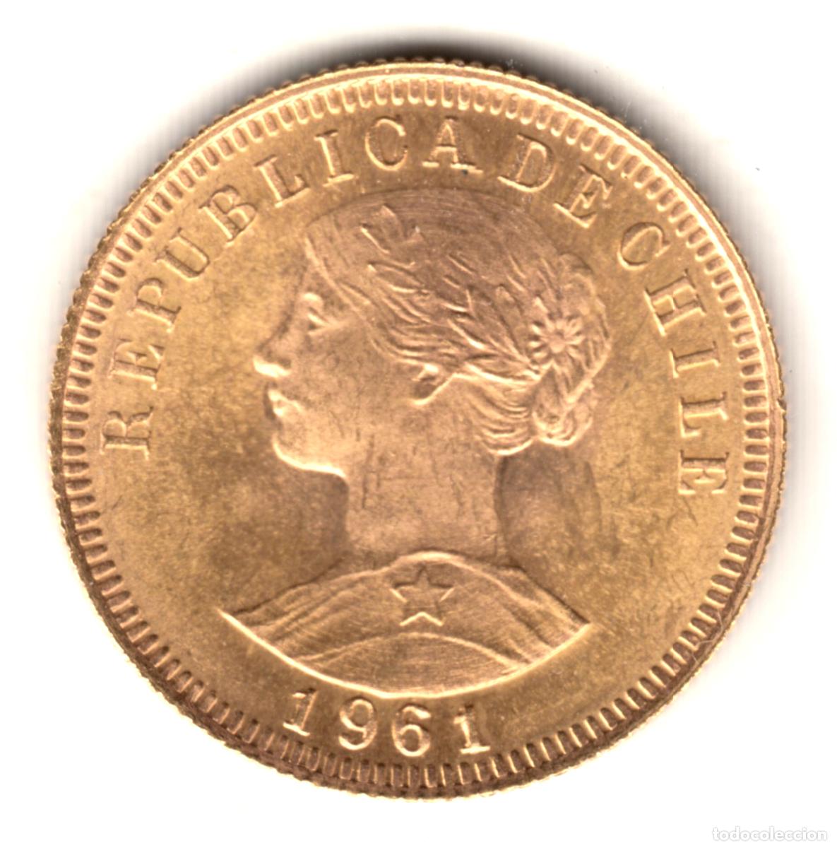 Monedas antiguas de Am&eacute;rica: CHILE 50 pesos oro - 5 Condores 1961 - Santiago