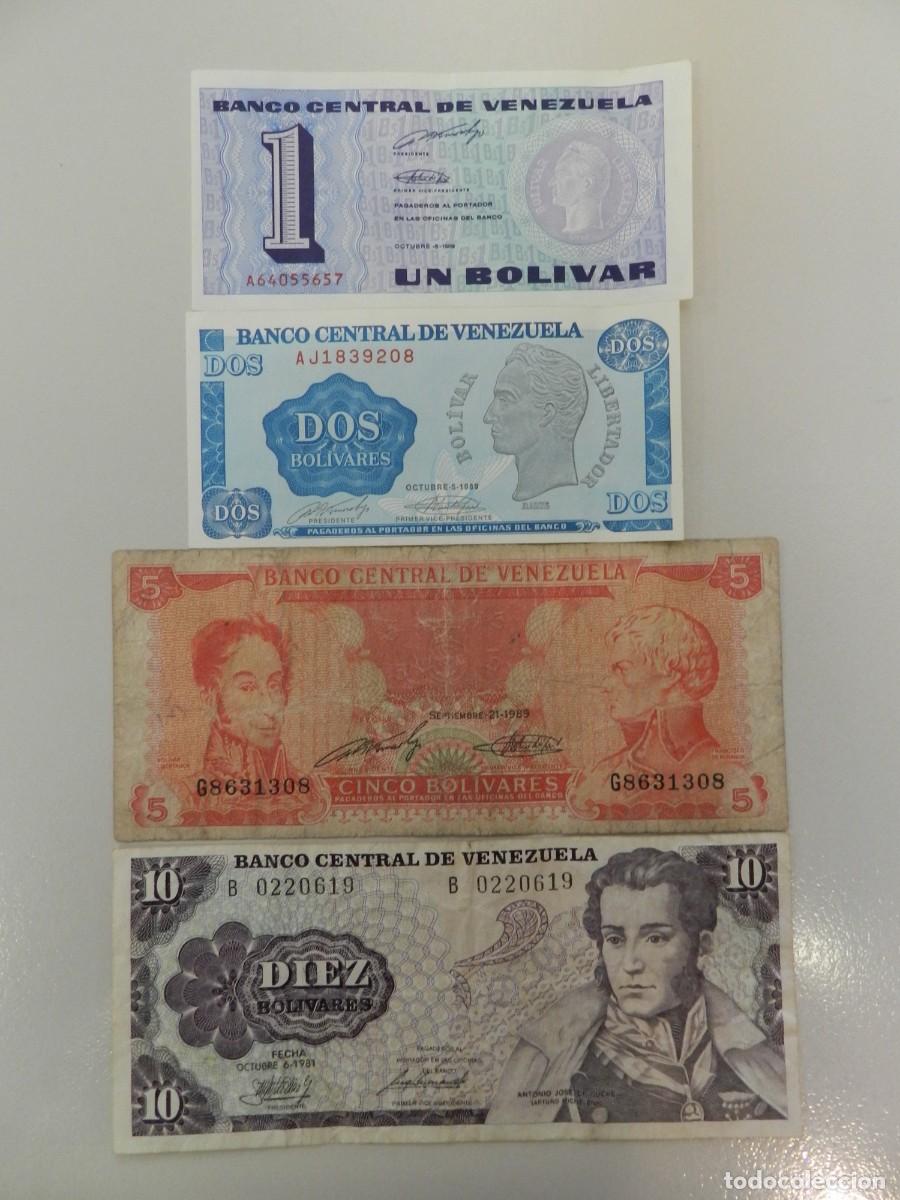 Monedas antiguas de Am&eacute;rica: Lote 4 billetes Venezuela