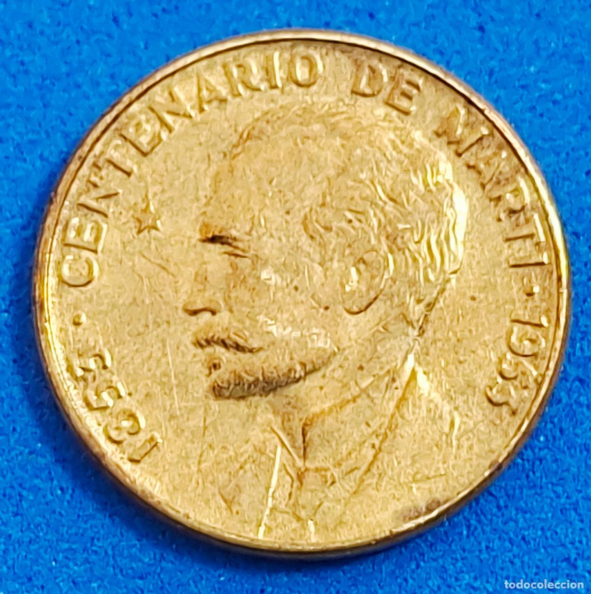 Monedas antiguas de Am&eacute;rica: Moneda de 1 centavo. A&ntilde;o 1953. Centenario de Jos&eacute; Mart&iacute;. Lat&oacute;n. Escudo
